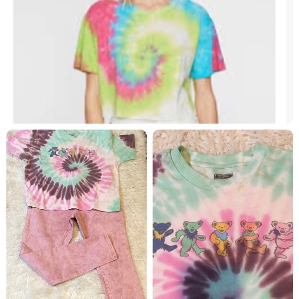 Tailgate 5 Bear oversized Tye Dye Crop Tee